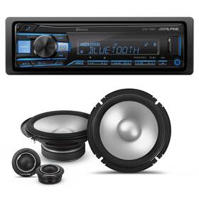 Alpinebdl230810-04-uob-k Alpine Ute-73bt Bluetooth Receiver With S2-s65c Type S 6.5 Inch Component Speakers