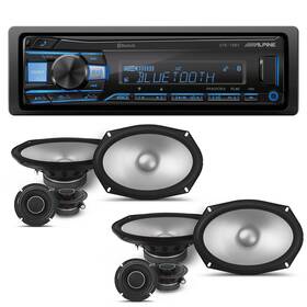Alpinebdl230810-06-uob-k Alpine Ute-73bt Bluetooth Media Receiver 2 Pairs S2-s69c 6x9 Inch Speakers