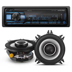 Alpinebdl230810-16-uob-k Alpine Ute-73bt Media Receiver And S2-s40 Type S 4 Inch Bluetooth Coax Speakers Pair