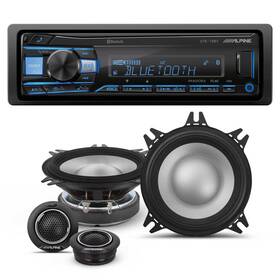 Alpinebdl230810-17-uob-k Alpine Ute-73bt Bluetooth Receiver S2-s40c Type S 4 Inch Component Speakers Pair