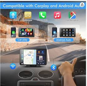 Capapro 711181423761 7 Inch Portable Car Stereo Radio Wireless Apple Carplay Android Auto Touch Screen