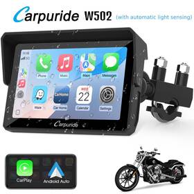 Carpuride 746566805214 W502 Wireless Carplay Screen Motorcycle Stereo Dual Bluetooth Ip67