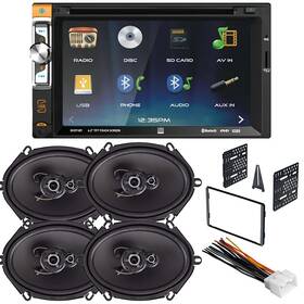 Dual Dv271bt Fmk552 Cd/dvd Bluetooth Am/fm Car Stereo 6x8 Inch Door Speakers For 1999-2003 Ford F-150