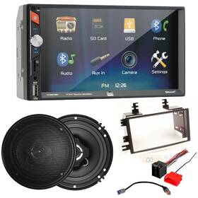 Dual Electronics Xvm279spk2 Hynk1122 7 Inch Double Din Bluetooth Car Stereo Am/fm Radio For Kia Sportage 2009-2010