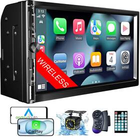 Cp6067wl Durxenmnt Wireless 7 Inch Double Din Car Stereo With Apple Carplay Hd 1024 600 Touch