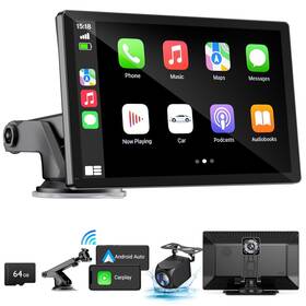 Hauxiy 198168679388 Wireless Apple Carplay Screen For Car 4k Dash Cam 9 Inch Portable C