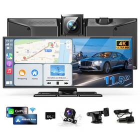 Kuayvan 749614733668 Kuayvan11.5 Inch Wireless Carplay Screen For Car Touchscreen Stereo With