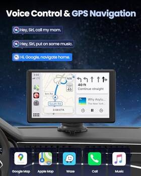 Moeckearla 008678465787 Wireless Carplay 5k Dash Cam 9 Inch Portable Apple - Black