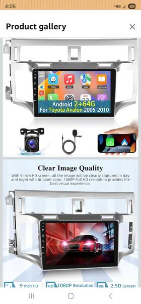 Nhopeew X0046jzd1x 2 Din Android Touchscreen Media Receiver 64g For Avalon 2005-2010 Gps