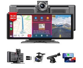 Elelab0ckxbjmpn Sanptent Wireless Apple Carplay Portable Car Stereo 10.26 Inch Dash And Rear Cameras Elelab0ckxbjmpn Sanptent Wireless Apple Carplay Portable Car Stereo 10.26 Inch Dash And Rear Cameras