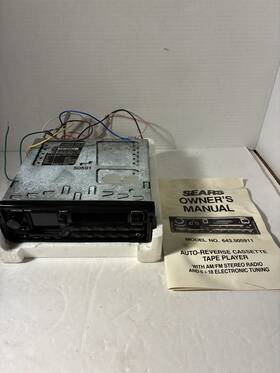 Sears 28-50057 Etr Am/fm Stereo Cassette Player Auto Reverse Vintage Car Radio