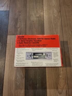 Sears 2850579 Vintage Am/fm Car Stereo Cassette Player Electronic With Speakers 28 50579