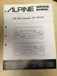 Alpine Service Manual For The 7212 7213 Cassette Tape Player Car Stereo. Fixed Price $14.98.