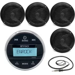 Enrock Bluetooth Aux Usb Round Marine Radio, 6.5" Black Speakers, Antenna. Fixed Price $155.49.