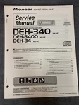 Pioneer DEH-340, DEH-3400, & Service Manual Original W/schematics. Fixed Price $9.99.