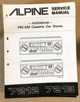 Alpine Model 7212 7213 Radio Cassette Service Manual *original*. Fixed Price $29.97.