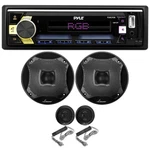 Pyle PLML51DB 1-DIN Receiver, 2X 6.5" 450W 2-WAY Black Marine Component Speakers. Fixed Price $119.99.