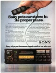 1986 Sony XR-787R Print Ad, High Performance Remote Control Car Stereo Face Hand. Fixed Price $12.50.