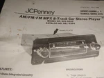 Vintage Jc Penny Car Stereo 981-0202 Am-fm Track Deck Owners Service Manual. Fixed Price $9.95.