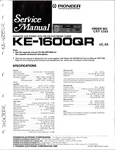 Pioneer KE-1600QR, Cassette Car Stereo W/ Fm/am Electronic Tuner Service Manual. Fixed Price $25.00.