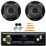 Pyle PLML51DB Single Din Receiver, 2X 6.5" 450W Black Marine Component Speakers. Fixed Price $123.99.