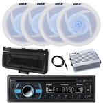 Pyle Bluetooth Cd Radio, Amplifier, 4X 6.5" Led Speakers, Cover (white), Antenna. Fixed Price $253.99.