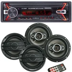 Audiotek Bluetooth Car Stereo Digital Media Receiver + 4XAUDIOBANK 6.5" Speakers. Fixed Price $89.99.