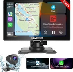 Sanptent Portable Stereo Wireless Apple Carplay Android 9" Touch Screen. Fixed Price $69.98.