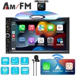 Stereo Carplay Gps Bluetooth Radio Double 2DIN 7" Cd Dvd Player & Hd Camera. Fixed Price $124.50.