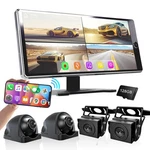 Aslong 10.36" Wireless Carplay Screen For & 4K 4CH Dash Cam With Black. Fixed Price $278.22.