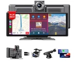 Sanptent Wireless Apple Carplay Portable Stereo, 10.26", Dash & Rear Cameras. Fixed Price $70.00.