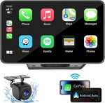 7" Hd Portable Carplay Wireless Touch Screen Double Din Stereo Compatible Ap. Fixed Price $69.25.