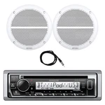 Kenwood Marine Bluetooth Cd Receiver, 2X 6.5" 90W Boat Speakers (white), Antenna. Fixed Price $258.49.