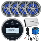 Enrock Marine Wireless Radio, 4X 6.5" Speakers, Amp, Antenna, Usb Adapter,. Fixed Price $307.99.