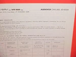 1978 Audiovox Cassette Tape/am-fm/mpx Radio Service Manual CAS-300 & ID-600A. Fixed Price $15.99.