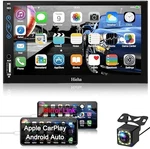 Hieha Stereo Apple Carplay Android Auto 7" Double Din 7023B - Black. Fixed Price $61.19.