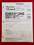 Vintage 1997 Pioneer Original Service Manual For DEH-36/345/31. Fixed Price $20.00.