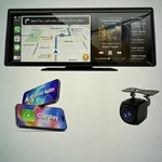 Apenet Wireless Screen With 2K Dash Cam, 8.1" Inch Carplay, Black. Fixed Price $84.95.