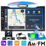 2DIN Stereo Carplay Gps Bluetooth Radio Double 7" Cd Dvd Player &camera. Fixed Price $124.90.